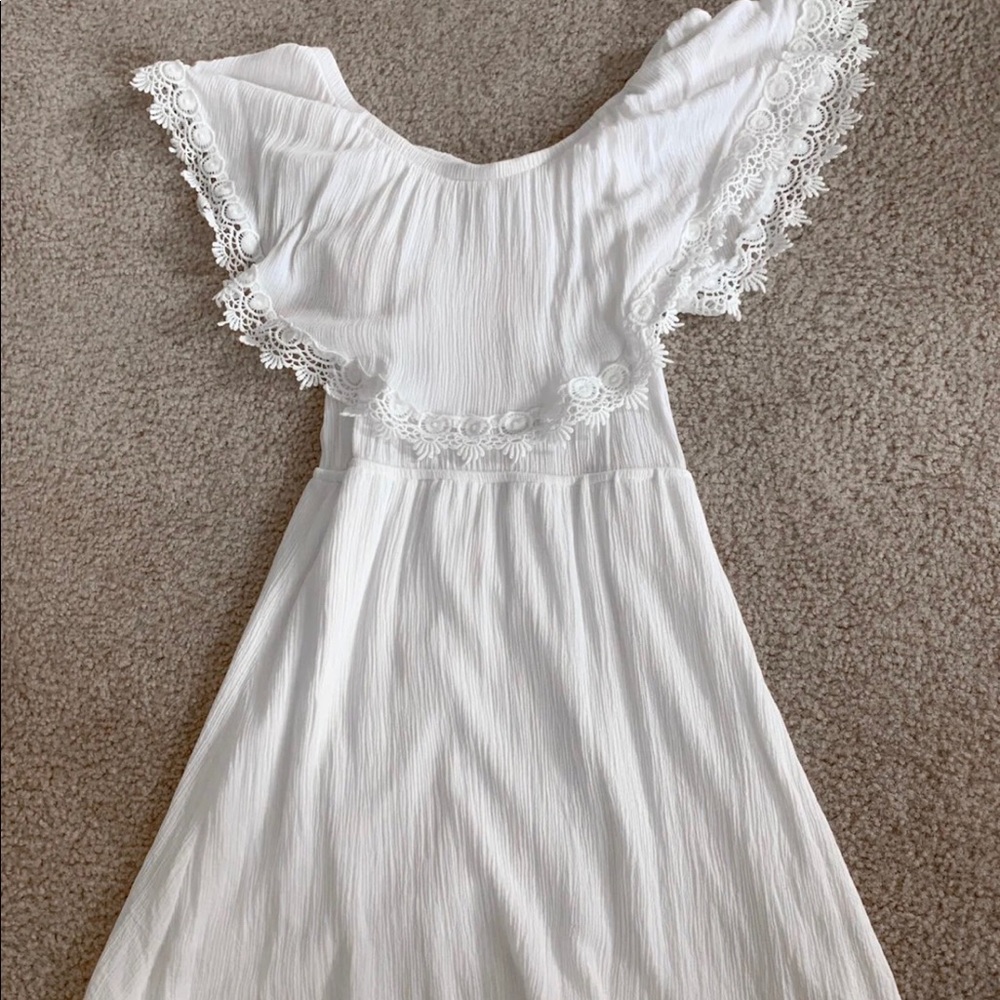 White dress off the shoulders